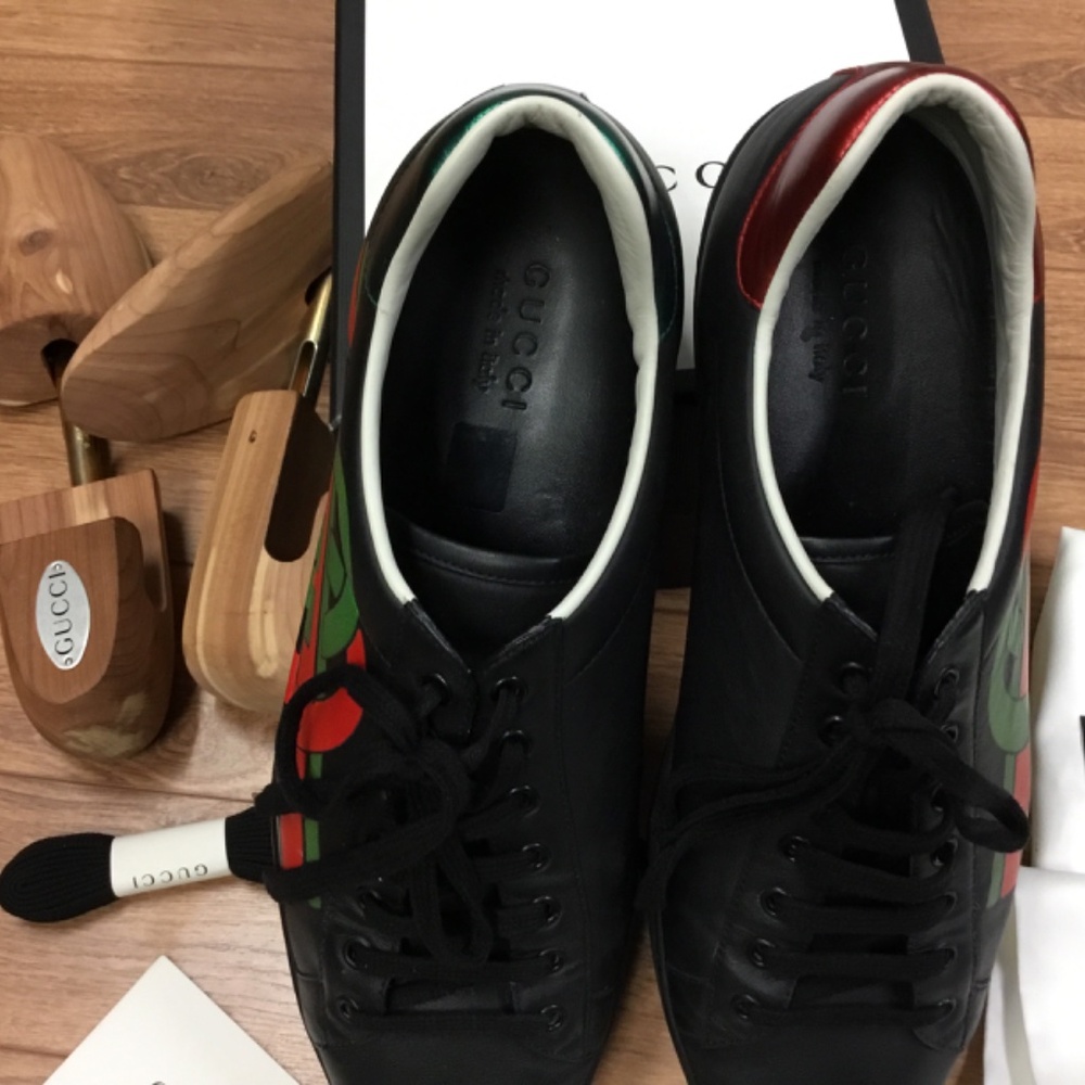 GUCCI MENS ACE G LOGO SNEAKERS SIZE 12 STYLE 576136 - Picture 10 of 10